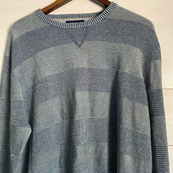Johnnie O Sweater Men Large Striped Long Sleeve Pullover Heavyweight Shirt - Picture 2 of 7